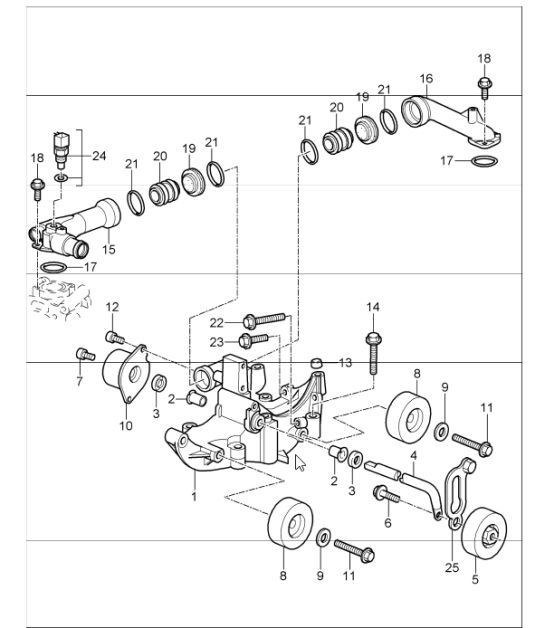 Diagram 101-15 Porsche 997 (911) MK1 2005-2008 Engine