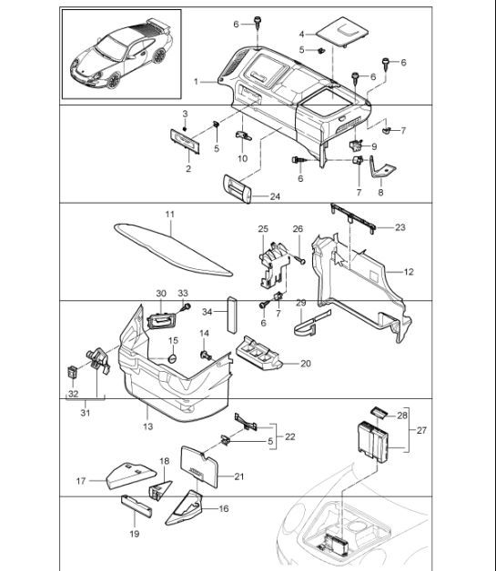 Diagram 807-00 Porsche 997 (911) MK1 2005-2008 Body