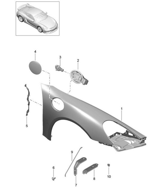 Diagram 801-040 Porsche Cayman 987C/981C (2005-2016) Body