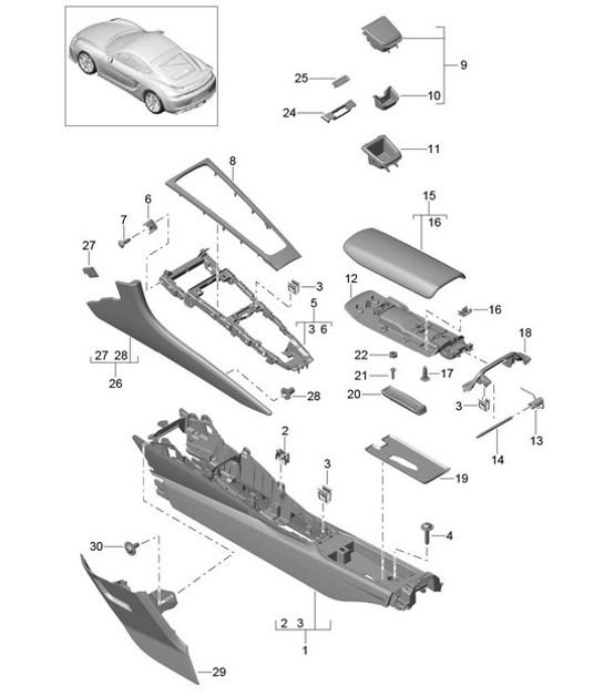 Diagram 809-020 Porsche Cayman 987C/981C (2005-2016) Body