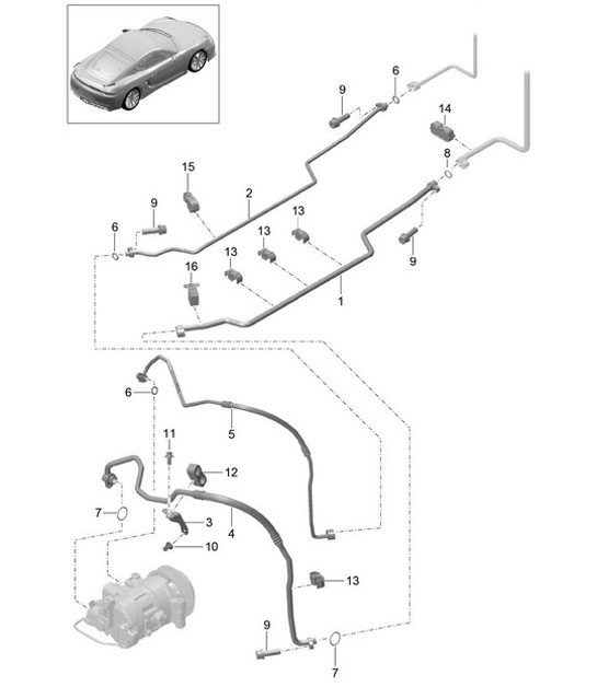 Diagram 813-025 Porsche Cayman 987C/981C (2005-2016) Body