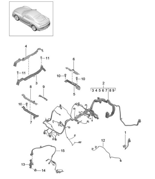 Diagram 902-020 Porsche Cayman 987C/981C (2005-2016) Electrical equipment