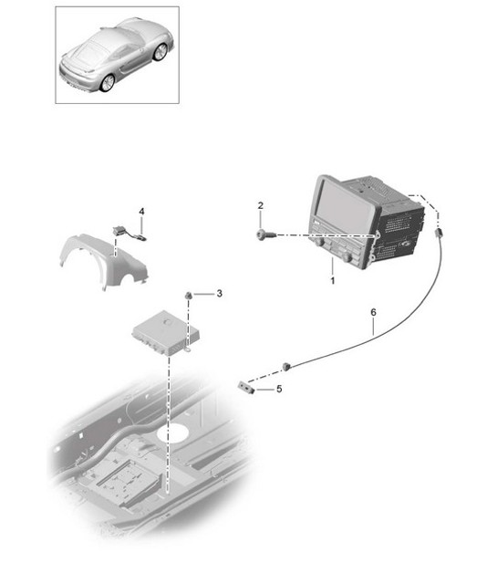 Diagram 911-000 Porsche Cayman 987C/981C (2005-2016) Electrical equipment